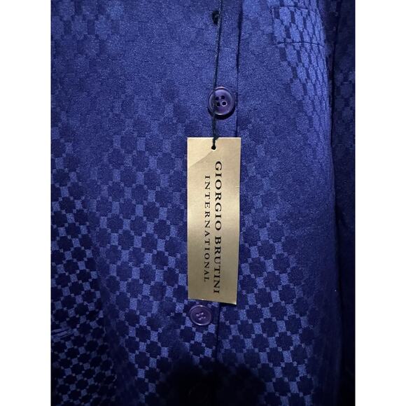 Giorgio Brutini “Antonio” Suit 52L – Dark Purple Checker Pattern, New w/ Tags - Picture 6 of 7